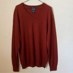 Jos. A. Bank Traveler's Collection V Neck Pullover Merino Wool Sweater